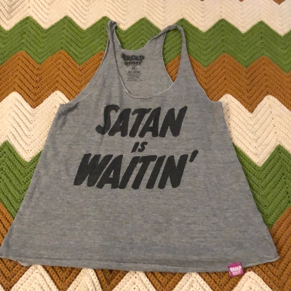 SATAN IS WAITIN’ Tank top